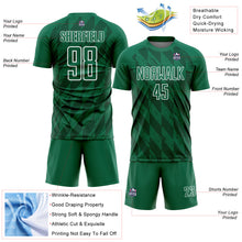 Load image into Gallery viewer, Custom Kelly Green White Geometric Shapes Sublimation Soccer Uniform Jersey