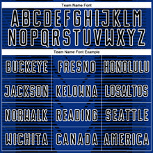 Load image into Gallery viewer, Custom US Navy Blue Black-White Lines Sublimation Soccer Uniform Jersey