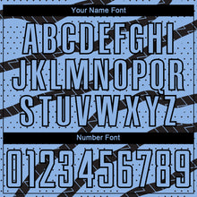 Load image into Gallery viewer, Custom Light Blue Black Lines And Dots Sublimation Soccer Uniform Jersey