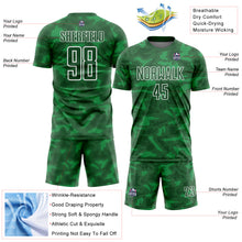Load image into Gallery viewer, Custom Kelly Green White Geometric Shapes Sublimation Soccer Uniform Jersey