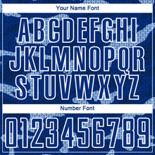 Load image into Gallery viewer, Custom Royal White Geometric Shapes Sublimation Soccer Uniform Jersey