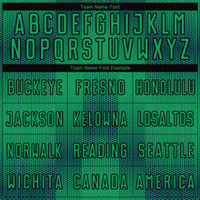 Load image into Gallery viewer, Custom Kelly Green Black Geometric Shapes Sublimation Soccer Uniform Jersey