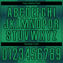 Load image into Gallery viewer, Custom Kelly Green Black Geometric Shapes Sublimation Soccer Uniform Jersey