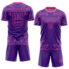Load image into Gallery viewer, Custom Purple Pink Geometric Shapes Sublimation Soccer Uniform Jersey