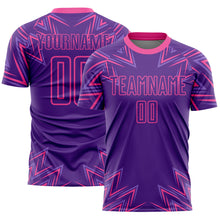Load image into Gallery viewer, Custom Purple Pink Geometric Shapes Sublimation Soccer Uniform Jersey