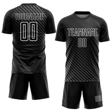 Load image into Gallery viewer, Custom Black White Geometric Shapes Sublimation Soccer Uniform Jersey