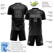 Load image into Gallery viewer, Custom Black White Geometric Shapes Sublimation Soccer Uniform Jersey
