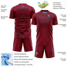 Load image into Gallery viewer, Custom Crimson Black Geometric Shapes Sublimation Soccer Uniform Jersey