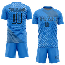 Load image into Gallery viewer, Custom Lakes Blue Black Geometric Shapes Sublimation Soccer Uniform Jersey