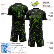 Load image into Gallery viewer, Custom Black Aurora Green Lightning Sublimation Soccer Uniform Jersey