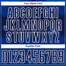 Load image into Gallery viewer, Custom Royal Navy-White Dripping Splatter Art Sublimation Soccer Uniform Jersey