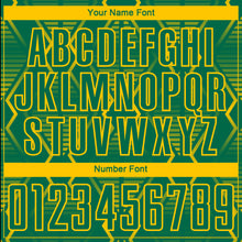 Load image into Gallery viewer, Custom Kelly Green Yellow Geometric Shapes Sublimation Soccer Uniform Jersey