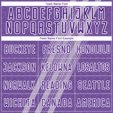 Load image into Gallery viewer, Custom Purple White Diagonal Lines Sublimation Soccer Uniform Jersey