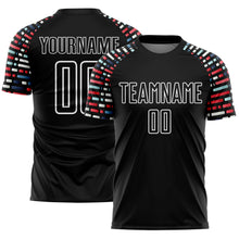 Load image into Gallery viewer, Custom Black White Geometric Shapes Sublimation Soccer Uniform Jersey
