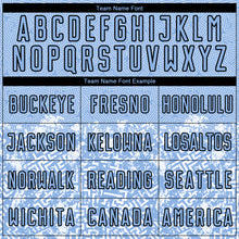 Load image into Gallery viewer, Custom Light Blue Black Geometric Shapes Sublimation Soccer Uniform Jersey