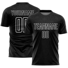 Load image into Gallery viewer, Custom Black White Geometric Shapes Sublimation Soccer Uniform Jersey