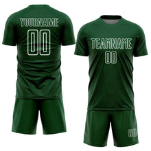 Load image into Gallery viewer, Custom Green White Geometric Shapes Sublimation Soccer Uniform Jersey