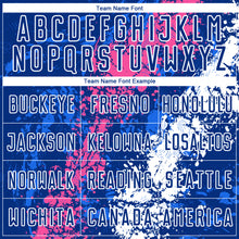 Load image into Gallery viewer, Custom Royal Pink-White Dripping Splatter Art Sublimation Soccer Uniform Jersey