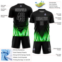 Load image into Gallery viewer, Custom Black White Flame Sublimation Soccer Uniform Jersey