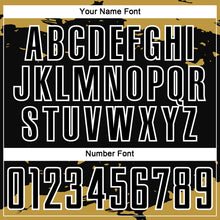 Load image into Gallery viewer, Custom Black Old Gold-White Abstract Fragment Art Sublimation Soccer Uniform Jersey