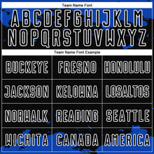 Load image into Gallery viewer, Custom Black Thunder Blue-White Abstract Fragment Art Sublimation Soccer Uniform Jersey