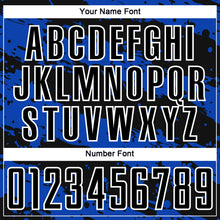Load image into Gallery viewer, Custom Black Thunder Blue-White Splash Sublimation Soccer Uniform Jersey