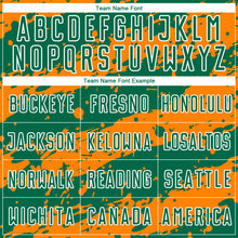 Load image into Gallery viewer, Custom Kelly Green Bay Orange-White Splash Sublimation Soccer Uniform Jersey