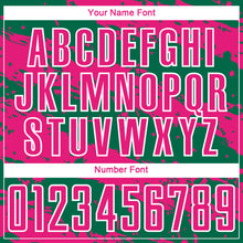 Load image into Gallery viewer, Custom Kelly Green Hot Pink-White Splash Sublimation Soccer Uniform Jersey