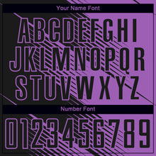 Load image into Gallery viewer, Custom Black Medium Purple Line Sublimation Soccer Uniform Jersey