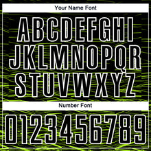 Load image into Gallery viewer, Custom Black Neon Green-White Line Sublimation Soccer Uniform Jersey