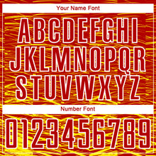 Load image into Gallery viewer, Custom Red Light Yellow-White Line Sublimation Soccer Uniform Jersey