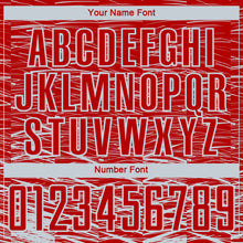 Load image into Gallery viewer, Custom Red Silver-White Line Sublimation Soccer Uniform Jersey