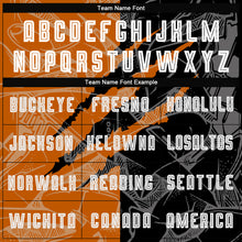 Load image into Gallery viewer, Custom Graffiti Pattern Black-Texas Orange Scratch Sublimation Soccer Uniform Jersey