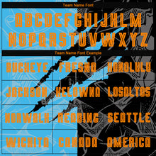 Load image into Gallery viewer, Custom Graffiti Pattern Bay Orange Black-Sky Blue Scratch Sublimation Soccer Uniform Jersey
