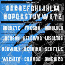 Load image into Gallery viewer, Custom Graffiti Pattern Black-Powder Blue Scratch Sublimation Soccer Uniform Jersey