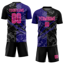 Load image into Gallery viewer, Custom Graffiti Pattern Pink Black-Dark Purple Scratch Sublimation Soccer Uniform Jersey