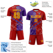 Load image into Gallery viewer, Custom Graffiti Pattern Yellow Red-Purple Scratch Sublimation Soccer Uniform Jersey