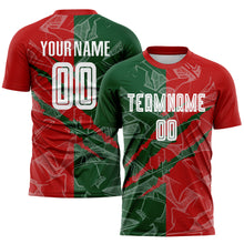 Load image into Gallery viewer, Custom Graffiti Pattern Red-Green Scratch Sublimation Soccer Uniform Jersey
