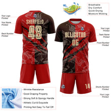 Load image into Gallery viewer, Custom Graffiti Pattern City Cream Red-Brown Scratch Sublimation Soccer Uniform Jersey