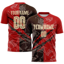 Load image into Gallery viewer, Custom Graffiti Pattern City Cream Red-Brown Scratch Sublimation Soccer Uniform Jersey