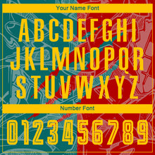 Load image into Gallery viewer, Custom Graffiti Pattern Yellow Red-Teal Scratch Sublimation Soccer Uniform Jersey