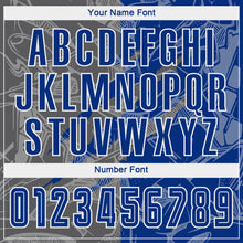 Load image into Gallery viewer, Custom Graffiti Pattern Royal-Steel Gray Scratch Sublimation Soccer Uniform Jersey