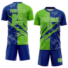 Load image into Gallery viewer, Custom Graffiti Pattern Aurora Green-Royal Scratch Sublimation Soccer Uniform Jersey