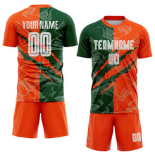 Load image into Gallery viewer, Custom Graffiti Pattern Green-Orange Scratch Sublimation Soccer Uniform Jersey
