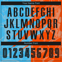 Load image into Gallery viewer, Custom Graffiti Pattern Black Sky Blue-Orange Scratch Sublimation Soccer Uniform Jersey