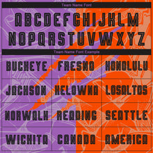 Load image into Gallery viewer, Custom Graffiti Pattern Black Medium Purple-Orange Scratch Sublimation Soccer Uniform Jersey