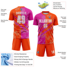 Load image into Gallery viewer, Custom Graffiti Pattern Deep Pink-Orange Scratch Sublimation Soccer Uniform Jersey