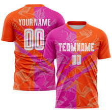 Load image into Gallery viewer, Custom Graffiti Pattern Deep Pink-Orange Scratch Sublimation Soccer Uniform Jersey