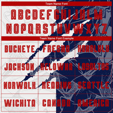 Load image into Gallery viewer, Custom Graffiti Pattern Red-Navy Scratch Sublimation Soccer Uniform Jersey