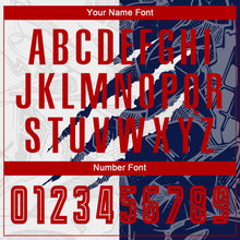 Load image into Gallery viewer, Custom Graffiti Pattern Red-Navy Scratch Sublimation Soccer Uniform Jersey